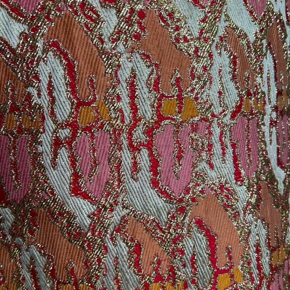 Vintage 1960s Jacquard Cocktail Dress w/ Jacket formal ensemble two piece set - Picture 6 of 7